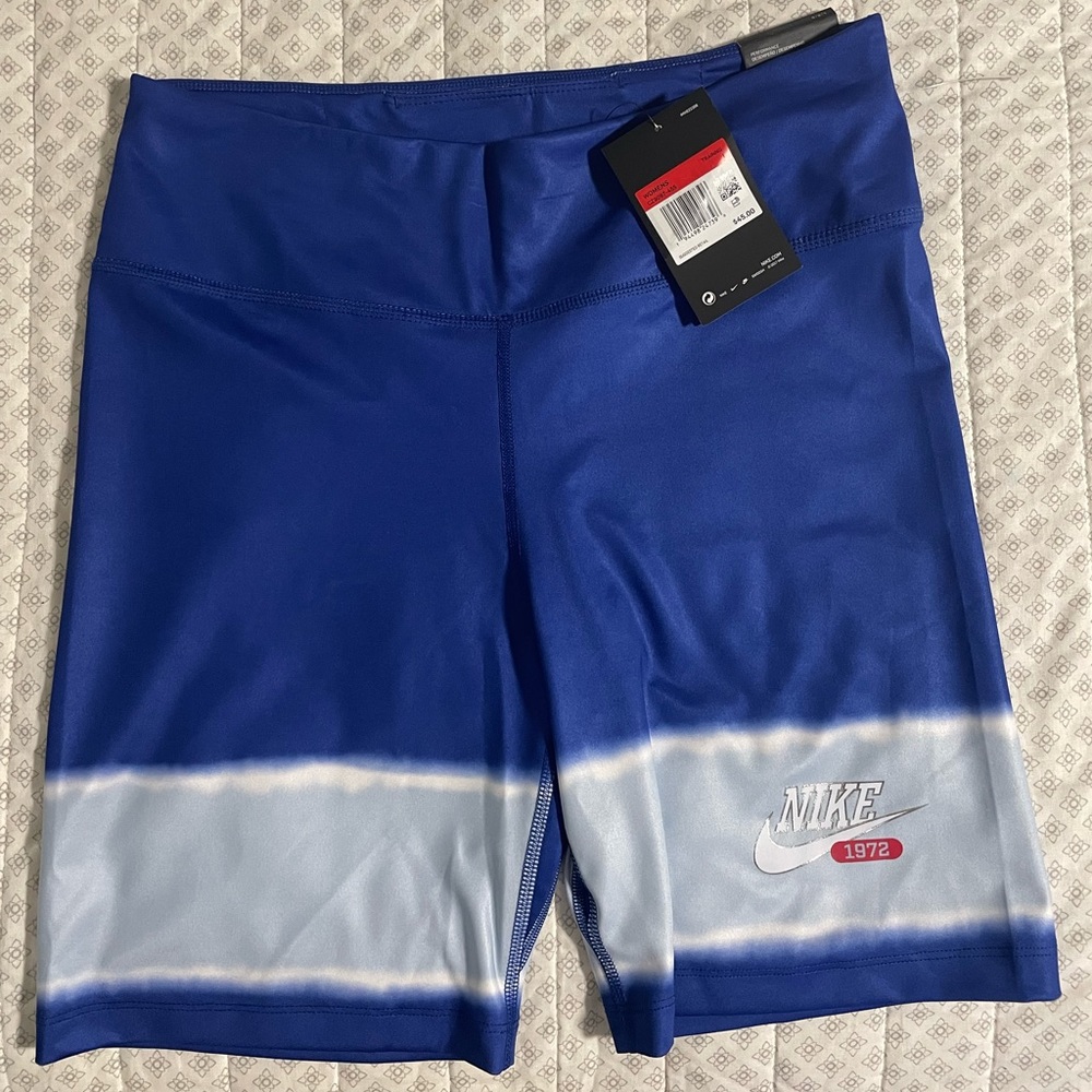 Nike Blue Tie-Dye Biker Shorts